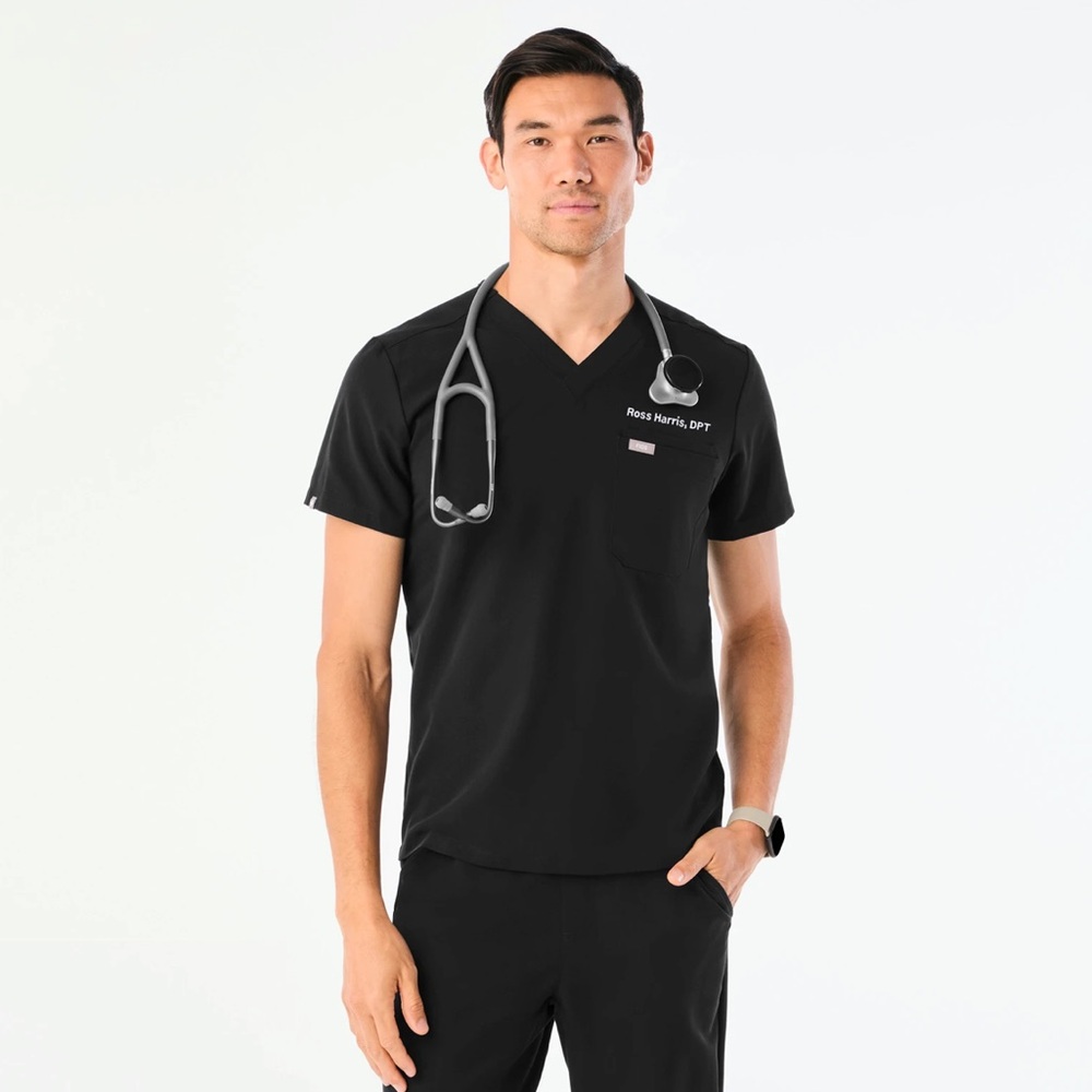 FIGS Black Leon Three-Pocket Scrub Top™